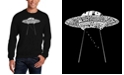 LA Pop Art Men's Flying Saucer UFO Word Art Crewneck Sweatshirt